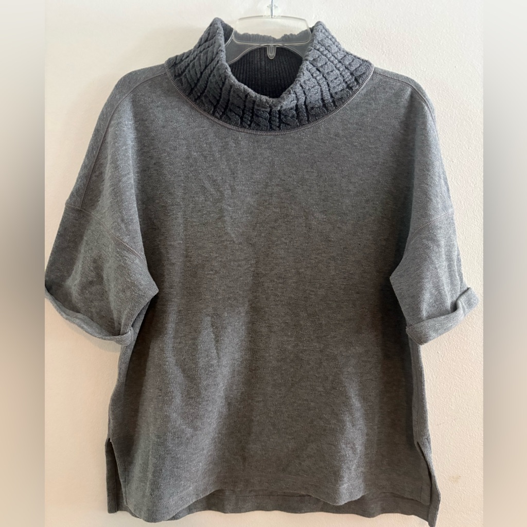 Tommy Bahama Gray Cowl Neck Cotton & Cashmere Blend Sweater Short Sleeved M